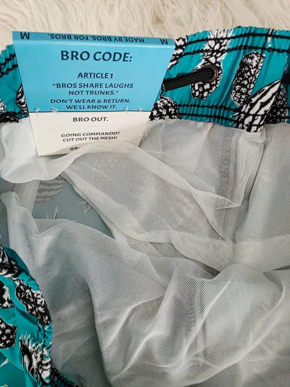 NWT Beach Bros Men's Swim Trunks Fruit X-Ray Aqua BB-104-48